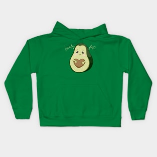 Lovely Fat Avocado - Light Text Kids Hoodie